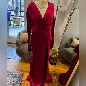 Pink silk maxi